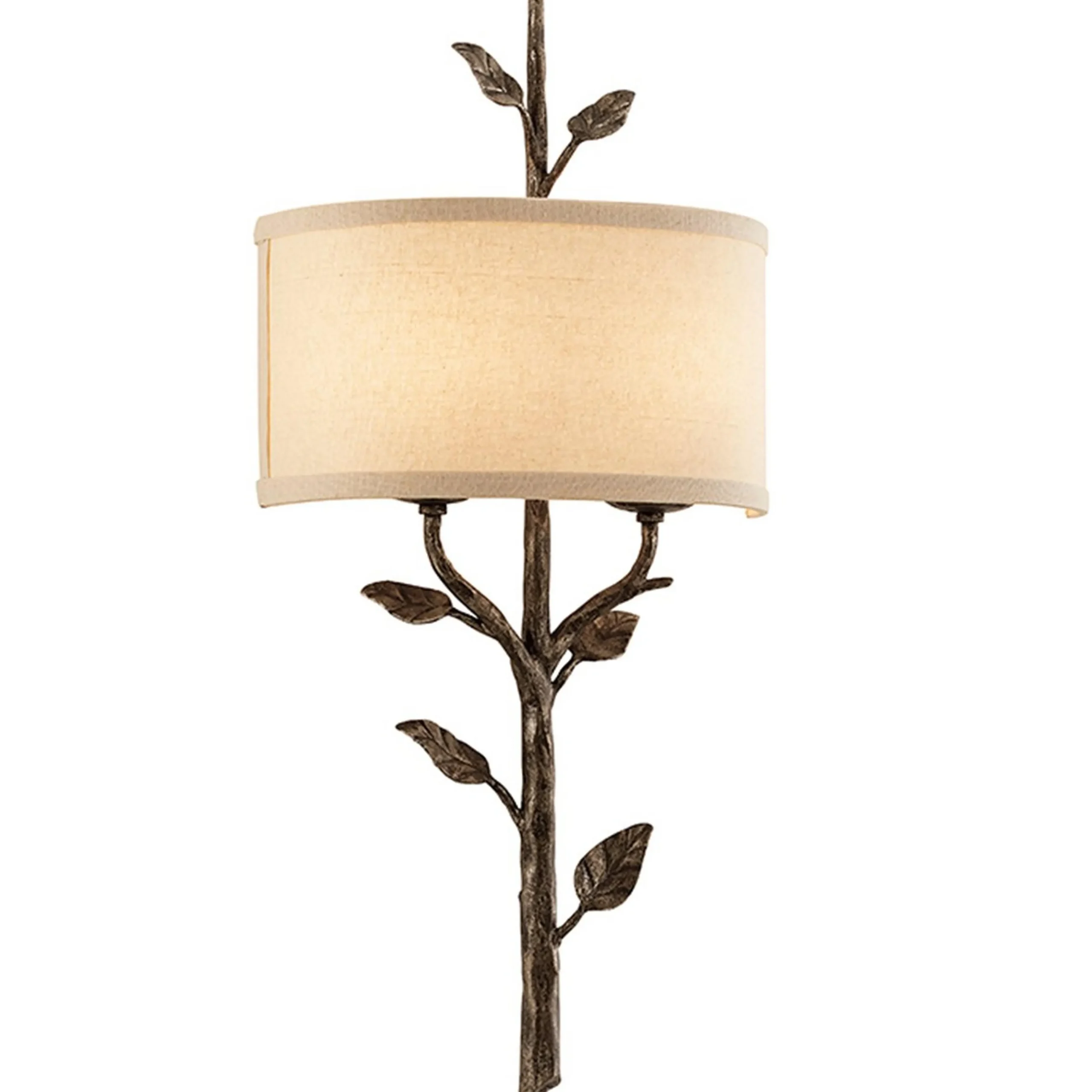 Leafy Branch Rustic Shaded Sconce