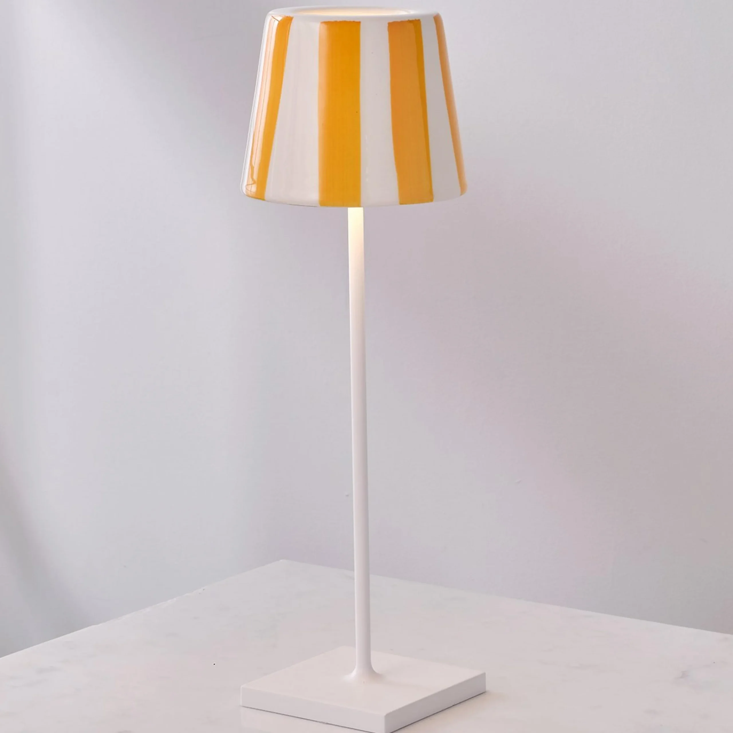 Lucy Cordless Table Lamp - Stripes