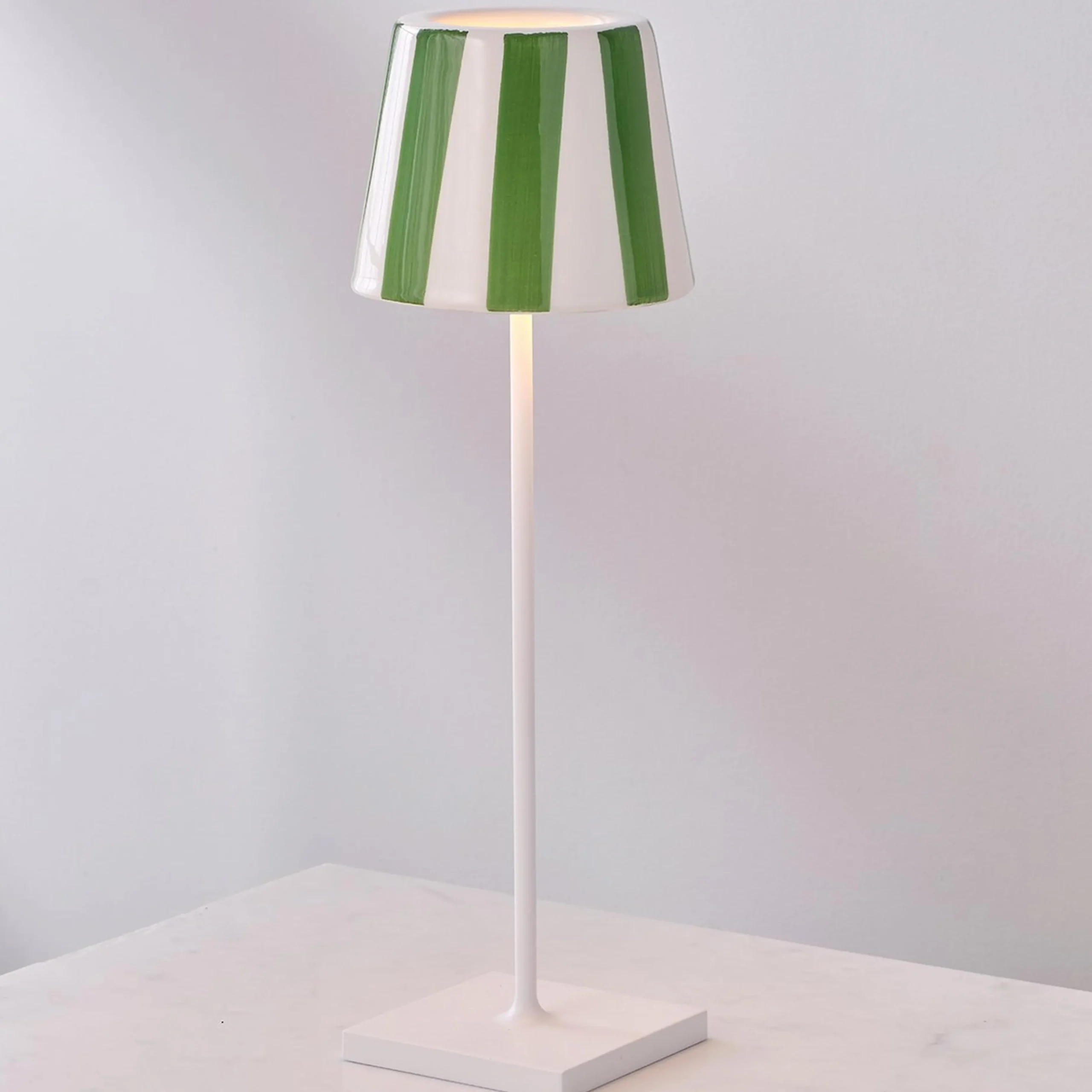 Lucy Cordless Table Lamp - Stripes