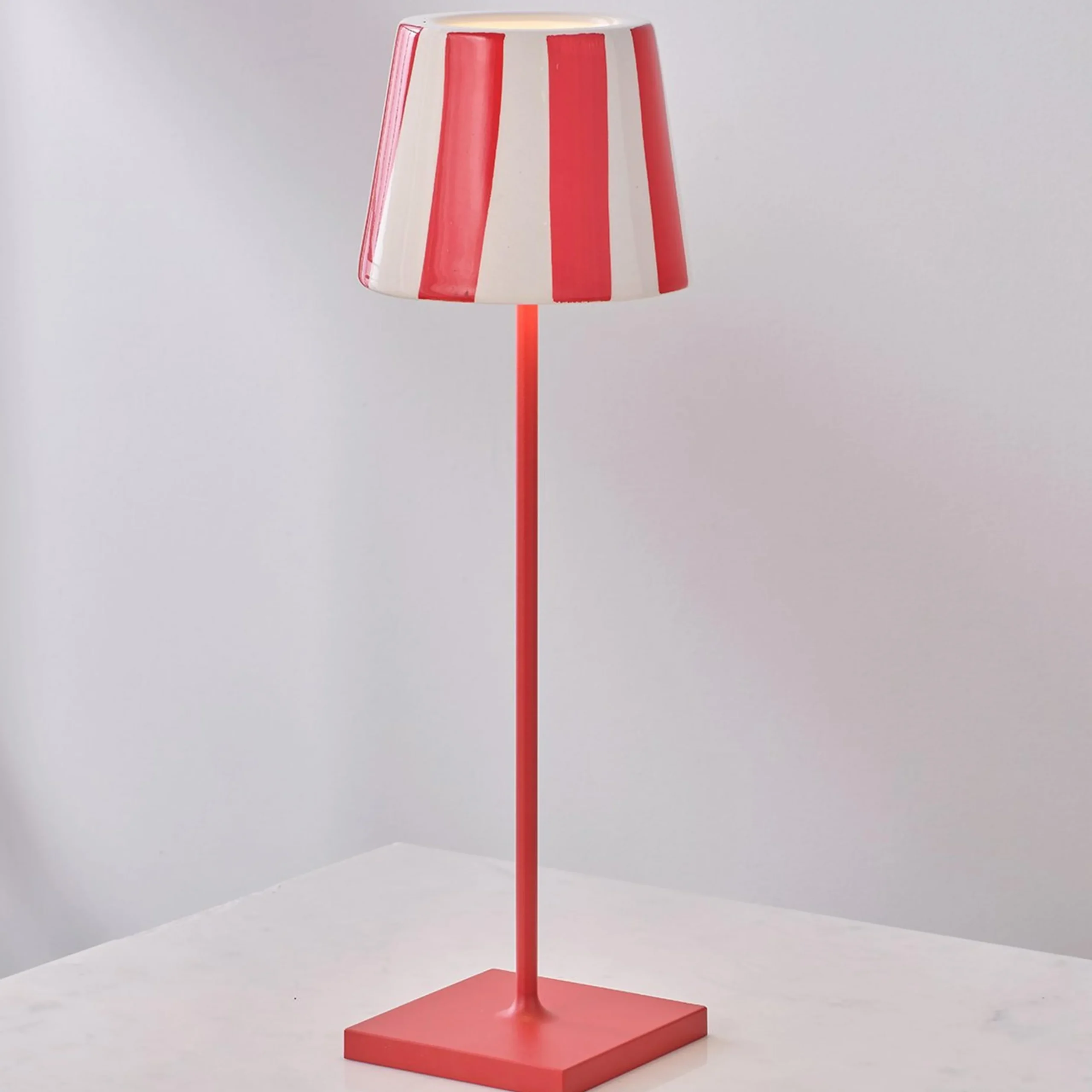 Lucy Cordless Table Lamp - Stripes