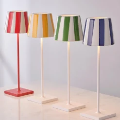 Lucy Cordless Table Lamp - Stripes