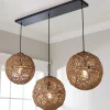 Macrame Jute Sphere Linear Chandelier