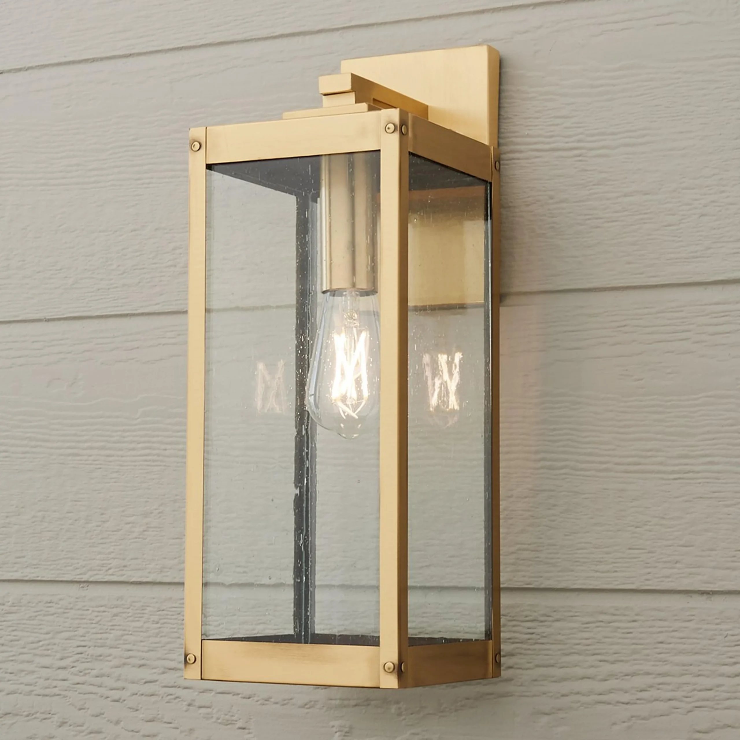 Maddox Seeded Glass Outdoor Sconce - Large
