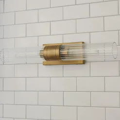 Malika Clear Glass Bath Sconce - 2 Light