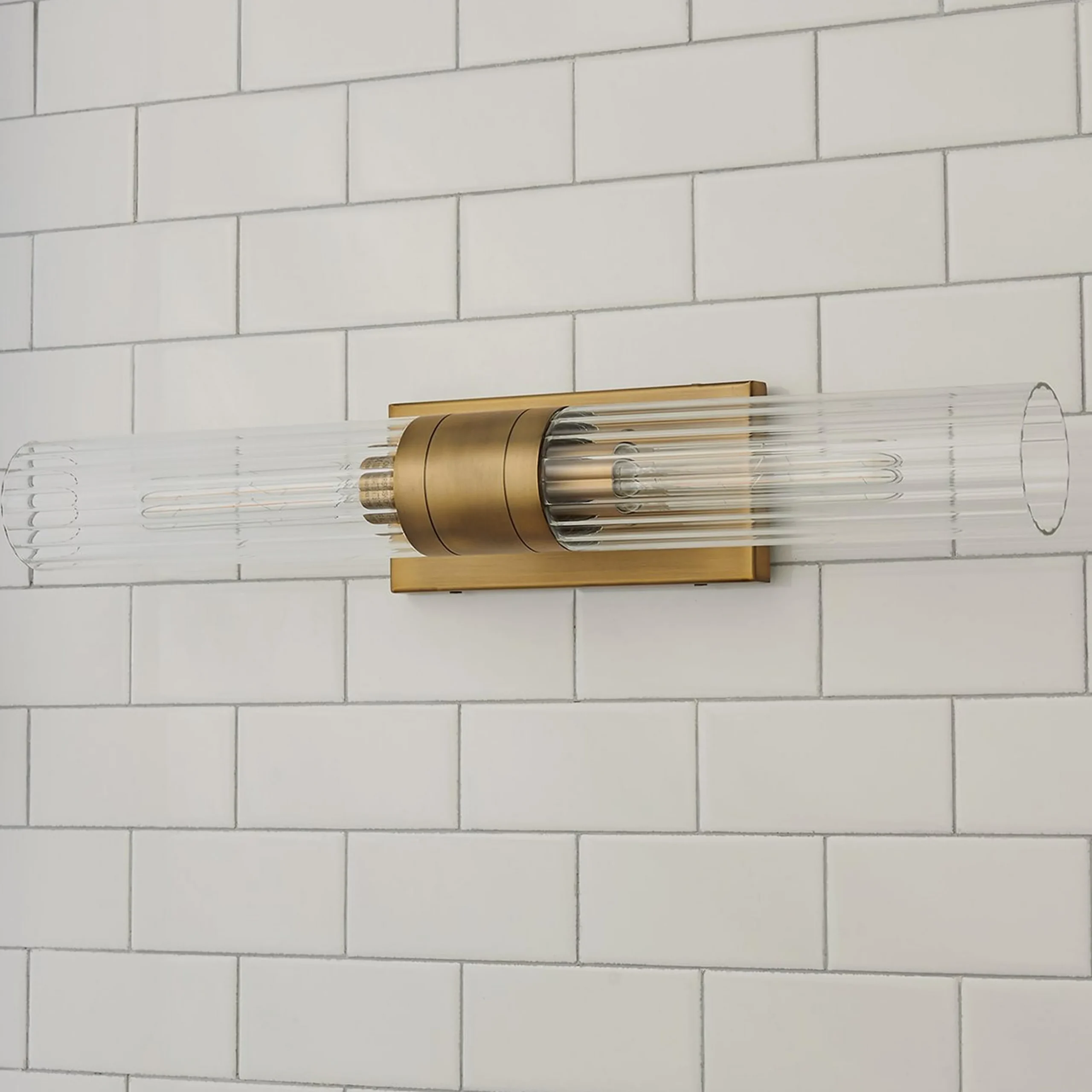 Malika Clear Glass Bath Sconce - 2 Light