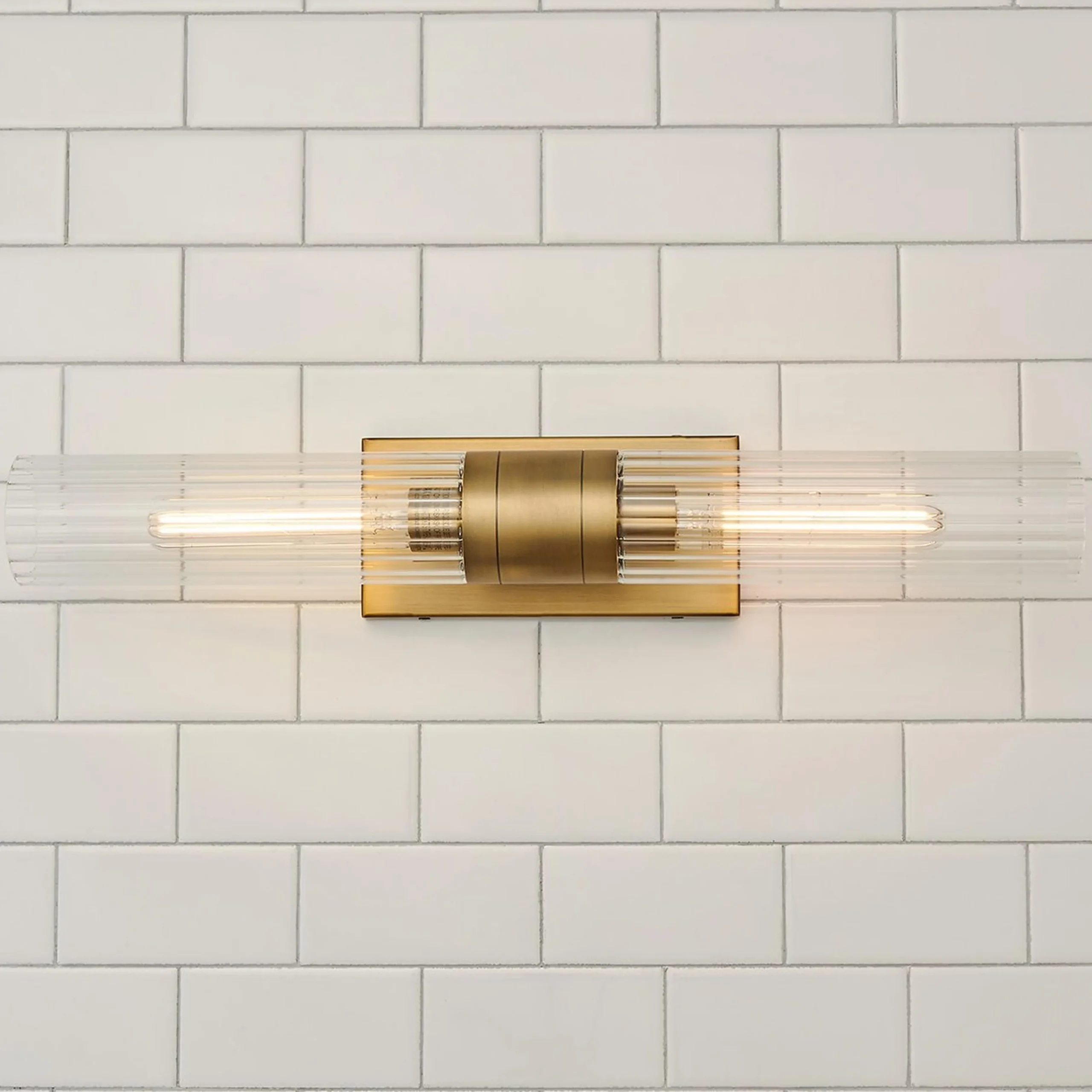 Malika Clear Glass Bath Sconce - 2 Light