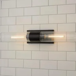 Malika Clear Glass Bath Sconce - 2 Light