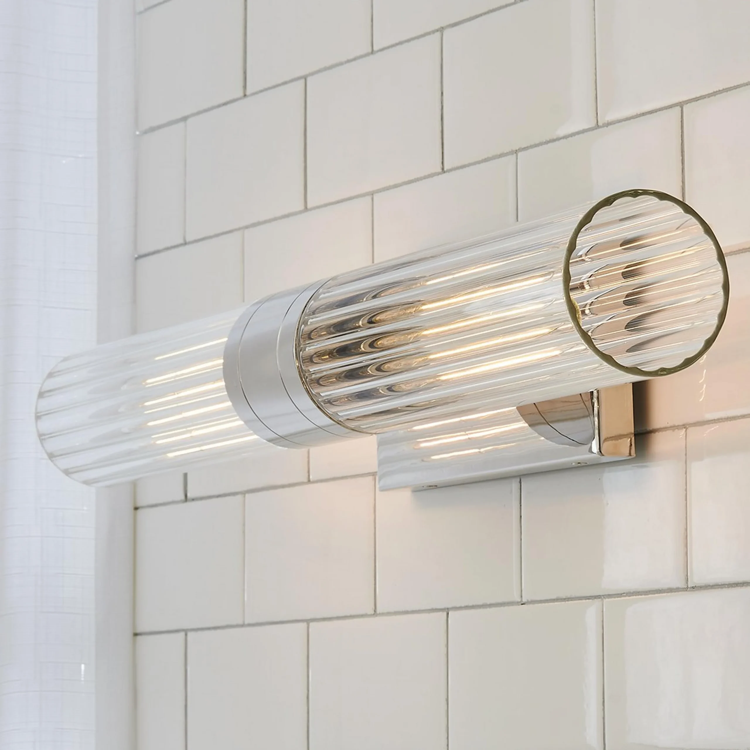 Malika Clear Glass Bath Sconce - 2 Light