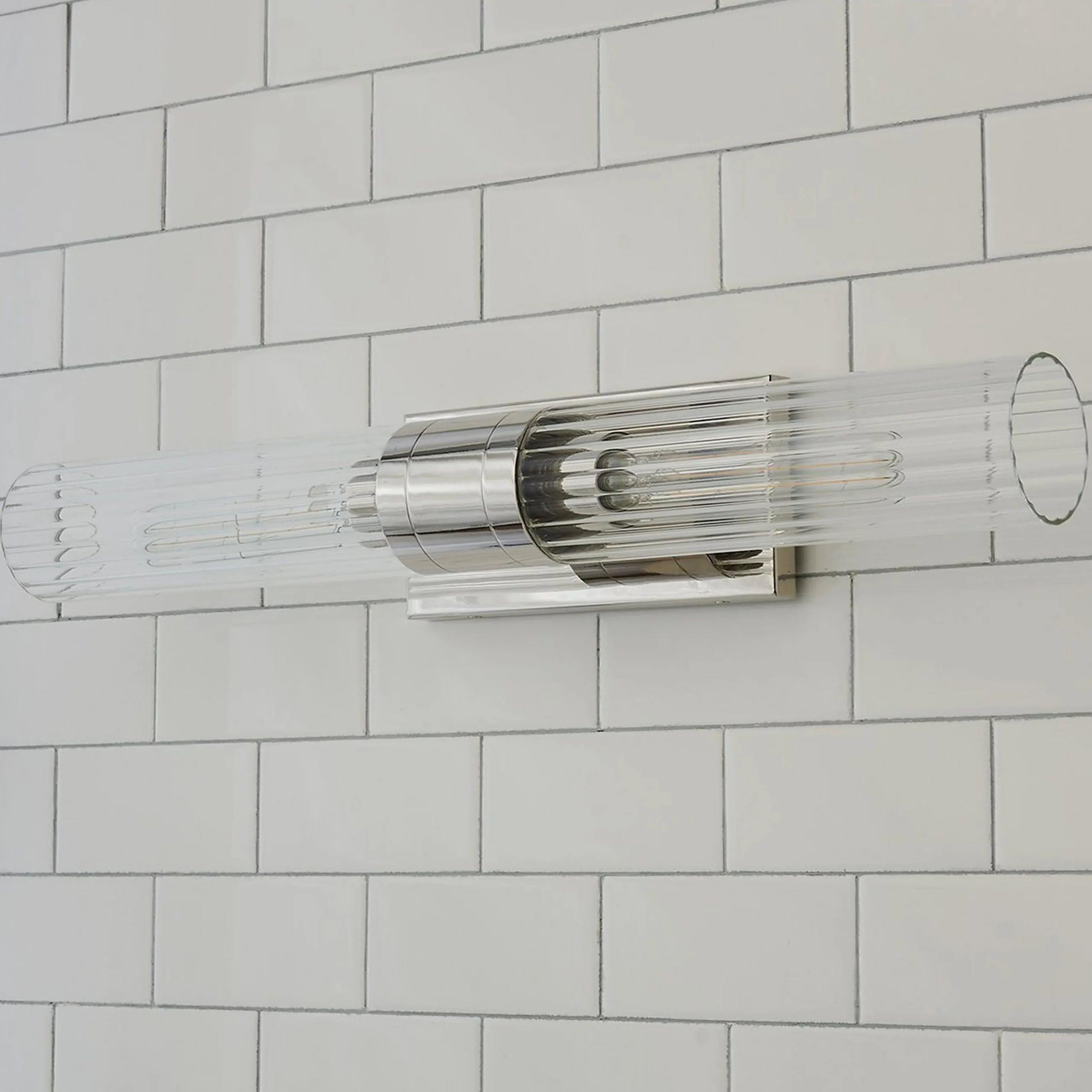 Malika Clear Glass Bath Sconce - 2 Light