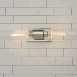 Malika Clear Glass Bath Sconce - 2 Light