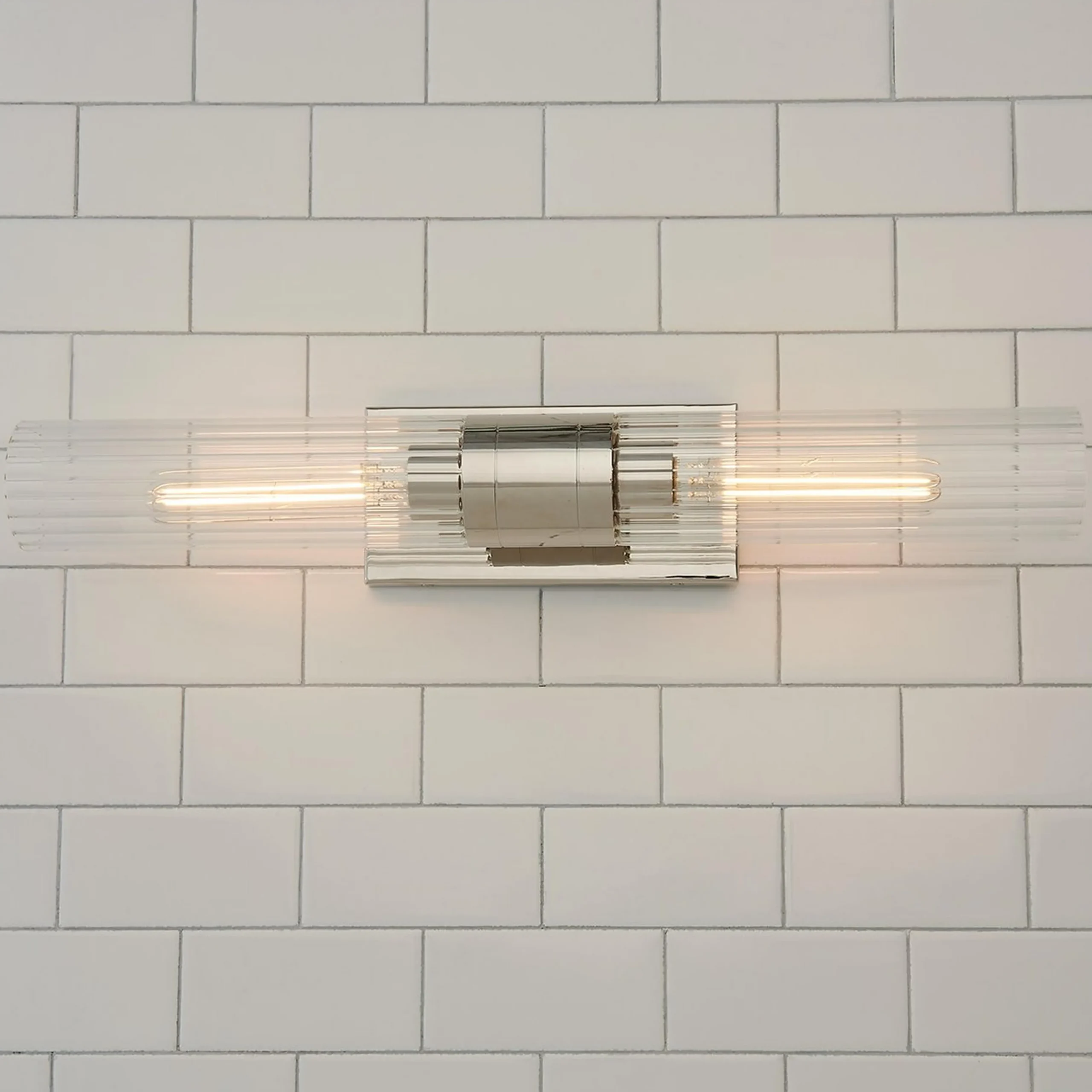 Malika Clear Glass Bath Sconce - 2 Light