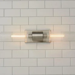 Malika Clear Glass Bath Sconce - 2 Light
