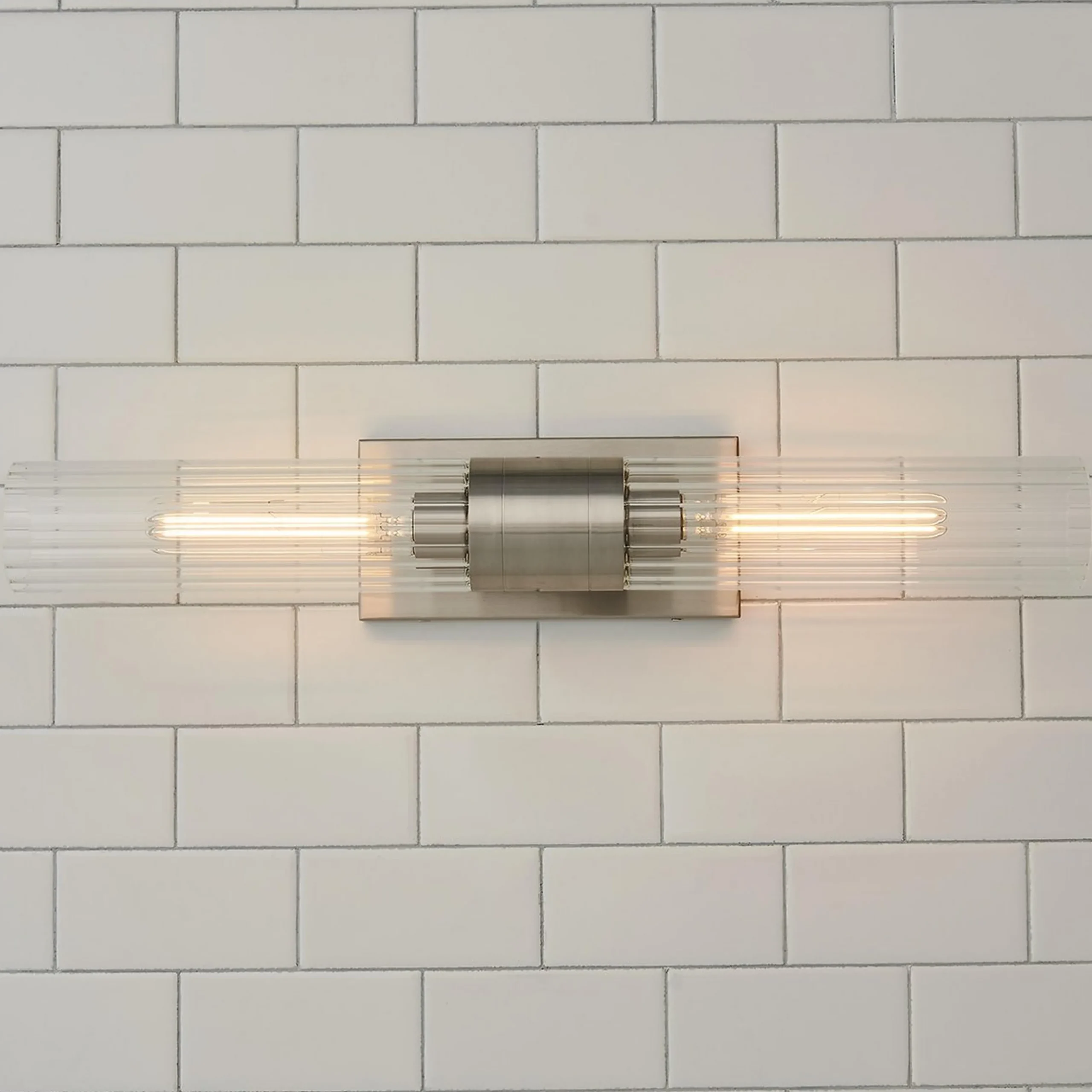 Malika Clear Glass Bath Sconce - 2 Light