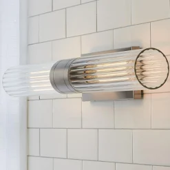 Malika Clear Glass Bath Sconce - 2 Light