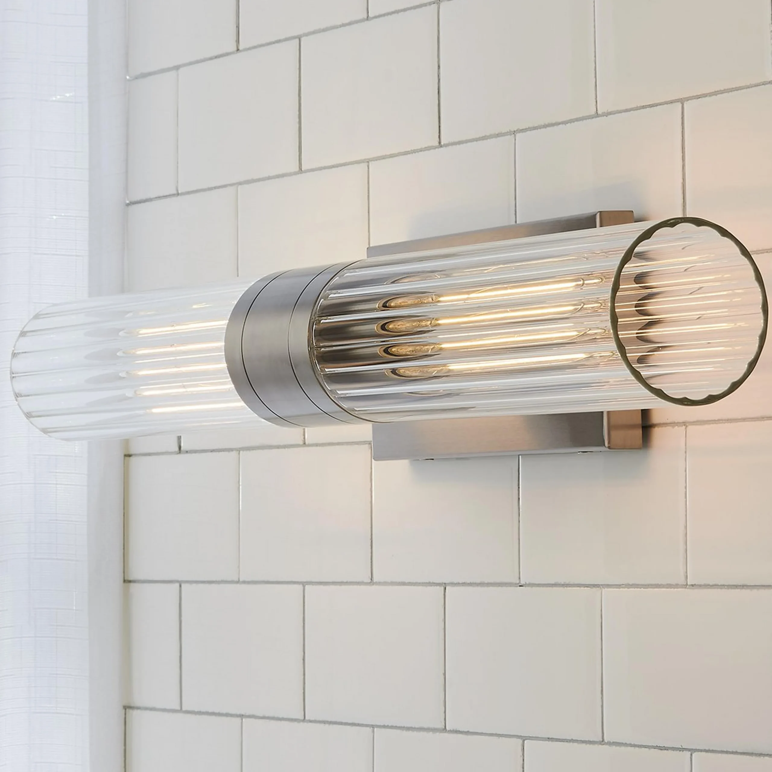 Malika Clear Glass Bath Sconce - 2 Light