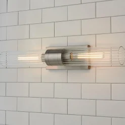 Malika Clear Glass Bath Sconce - 2 Light