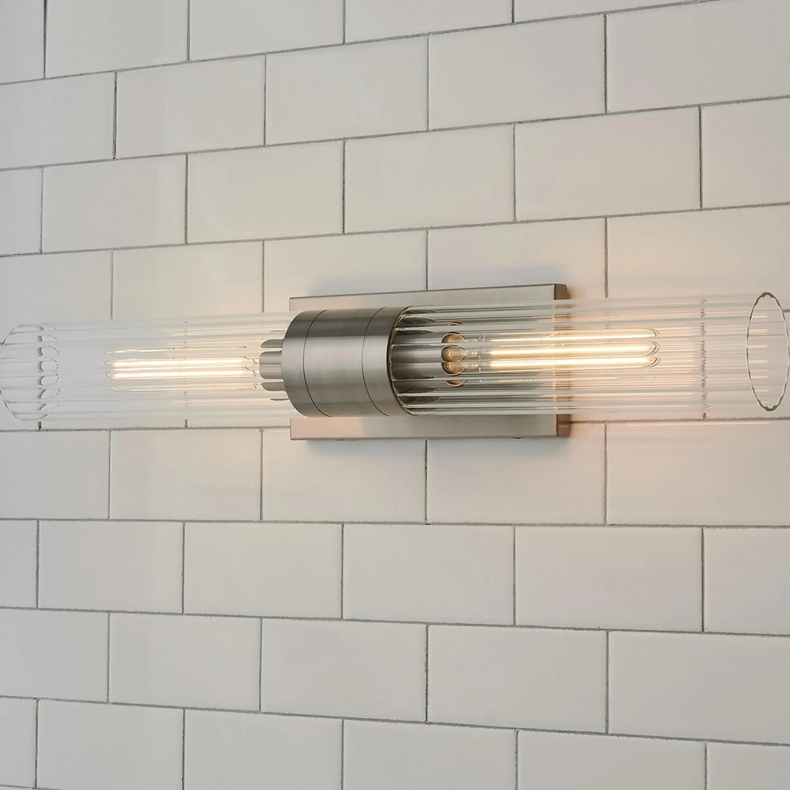 Malika Clear Glass Bath Sconce - 2 Light