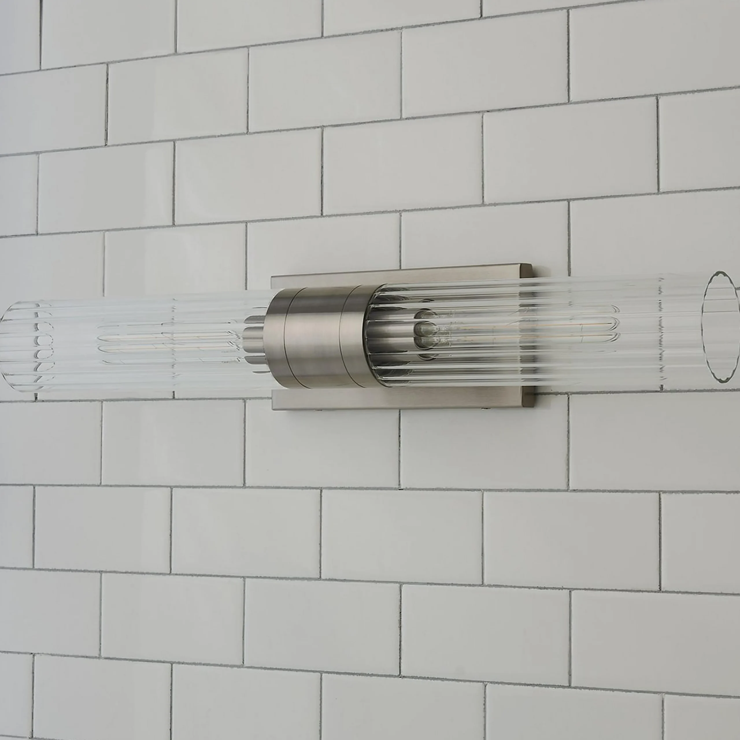 Malika Clear Glass Bath Sconce - 2 Light