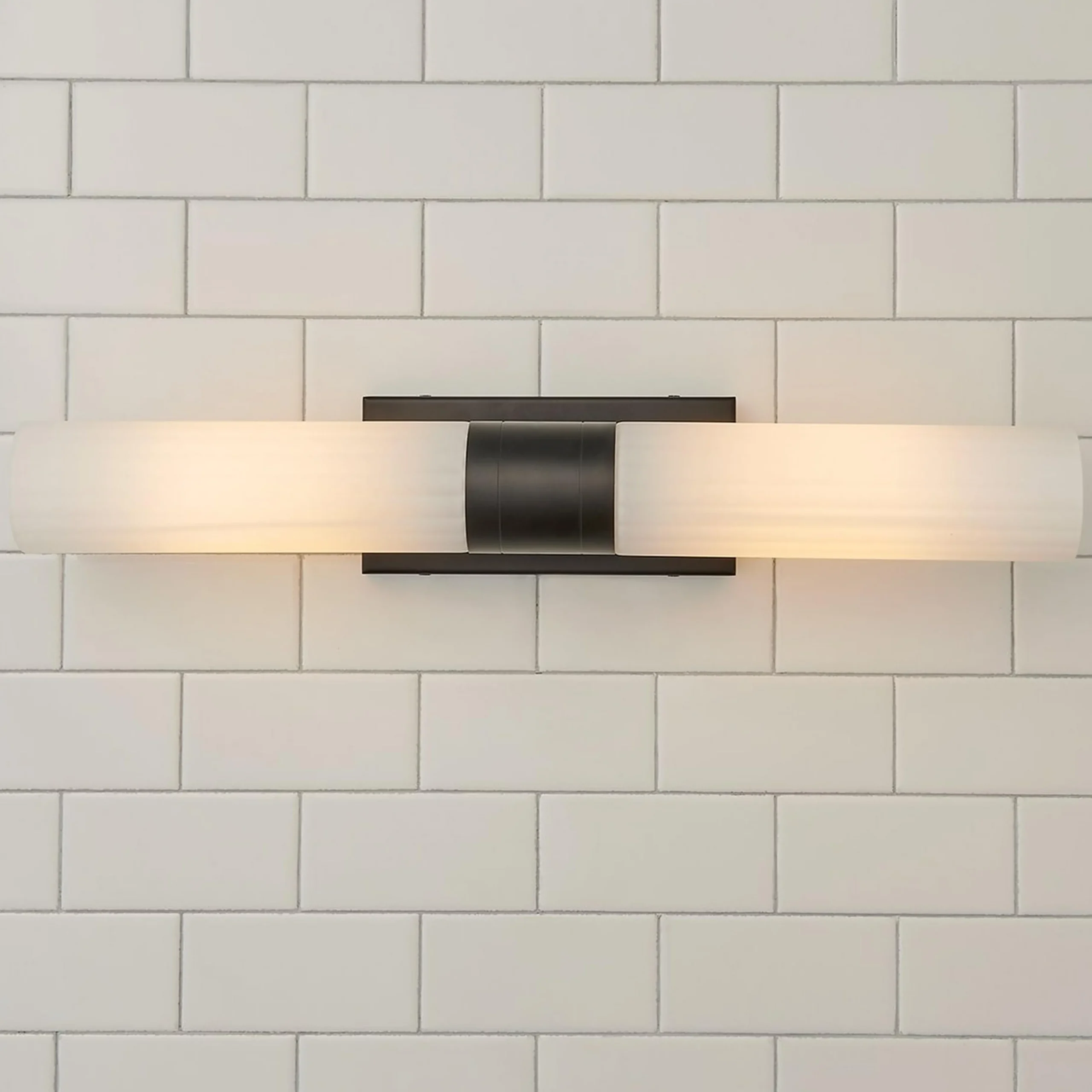 Malika Opal Glass Bath Sconce - 2 Light