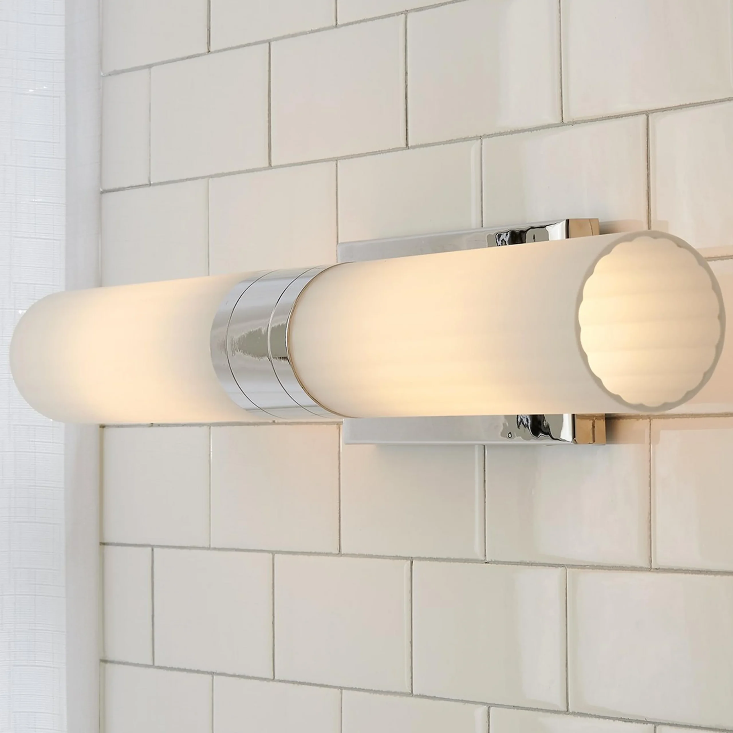 Malika Opal Glass Bath Sconce - 2 Light