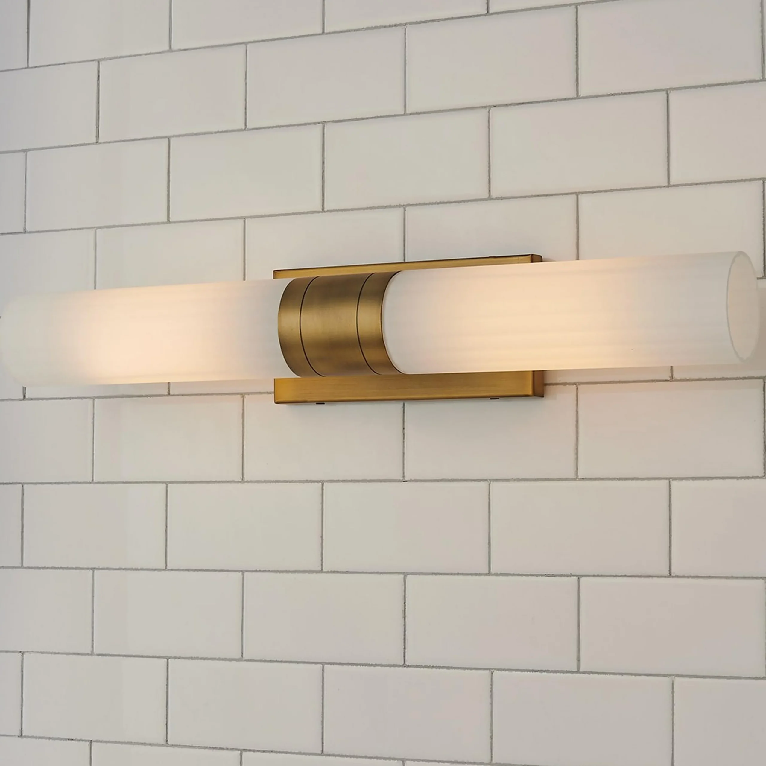 Malika Opal Glass Bath Sconce - 2 Light