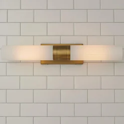 Malika Opal Glass Bath Sconce - 2 Light