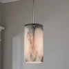 Marbled Glass Cylinder Pendant