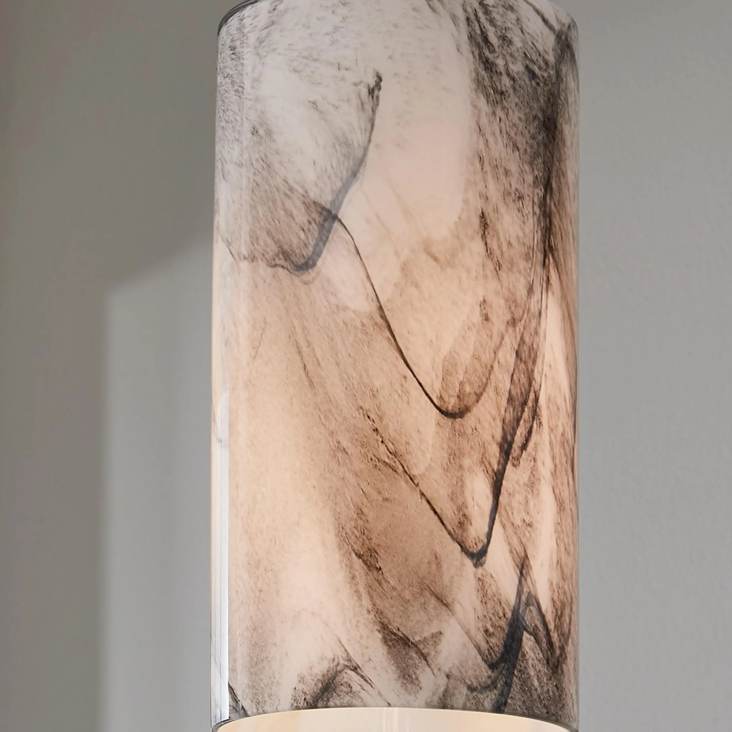 Marbled Glass Cylinder Pendant