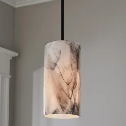 Marbled Glass Cylinder Pendant
