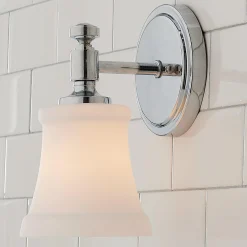 Mercer White Glass Bath Sconce
