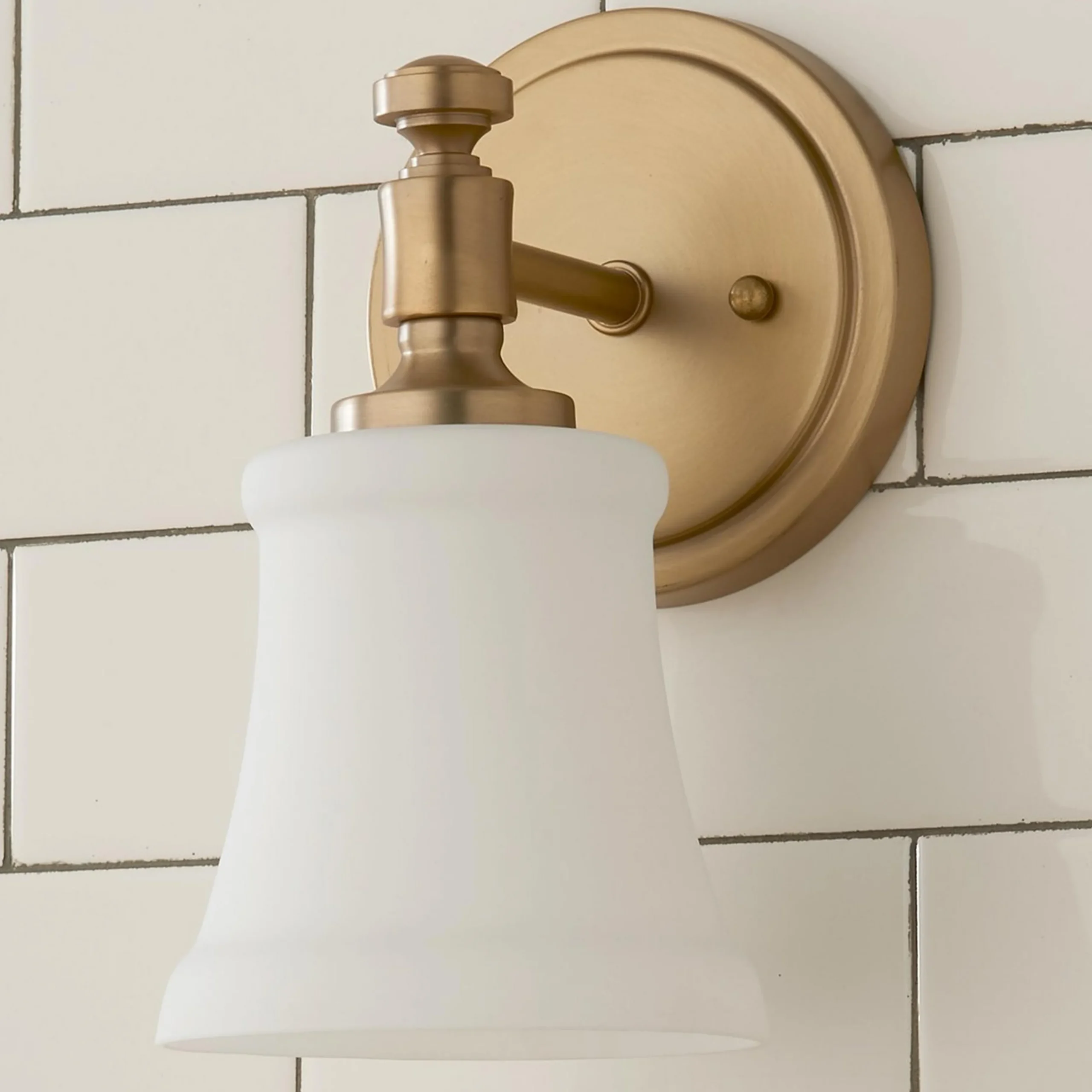 Mercer White Glass Bath Sconce
