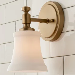 Mercer White Glass Bath Sconce