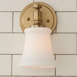 Mercer White Glass Bath Sconce