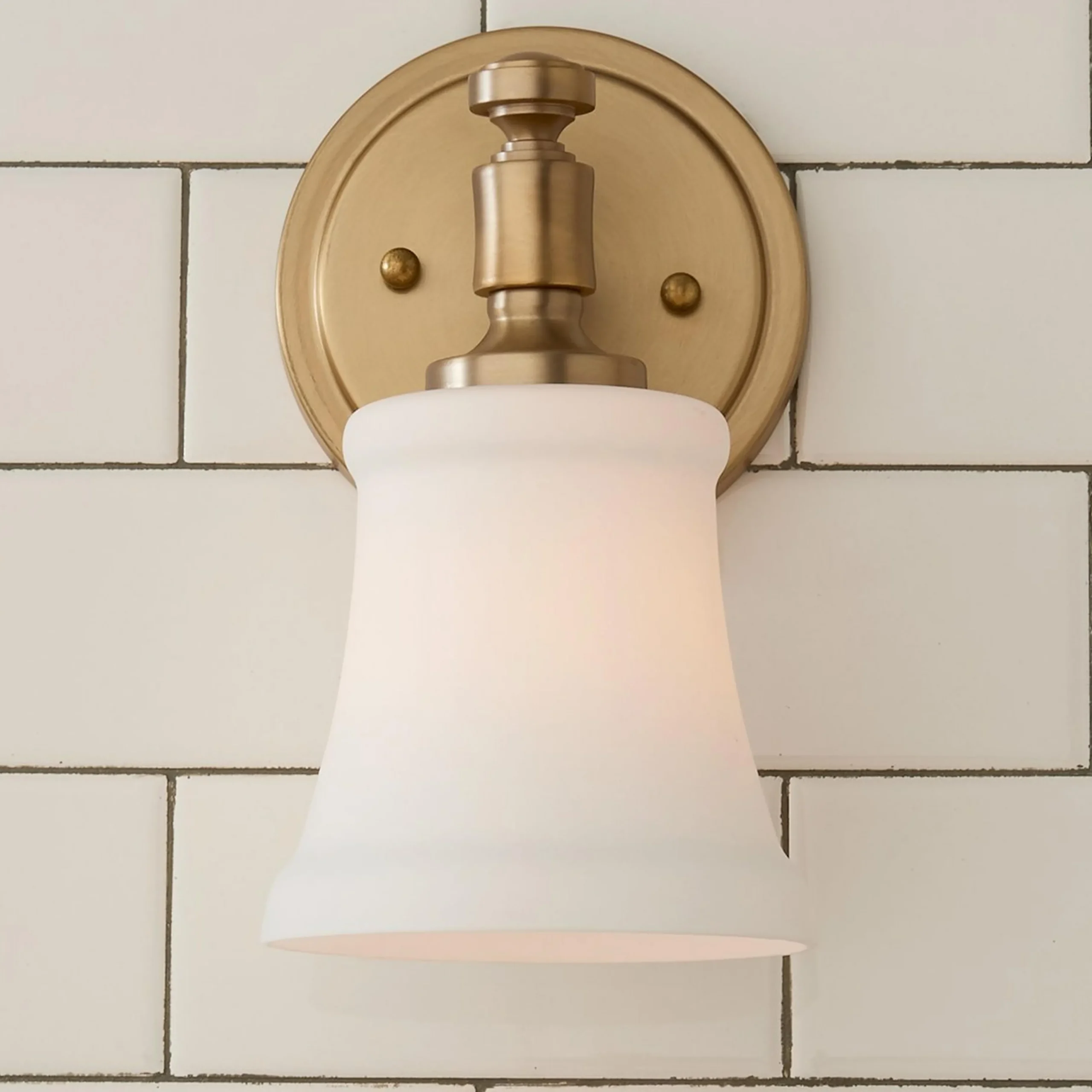 Mercer White Glass Bath Sconce