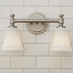 Mercer White Glass Vanity Light - 2 Light