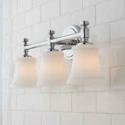 Mercer White Glass Vanity Light - 3 Light