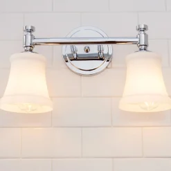 Mercer White Glass Vanity Light - 2 Light