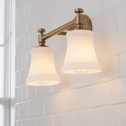 Mercer White Glass Vanity Light - 2 Light