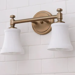 Mercer White Glass Vanity Light - 2 Light