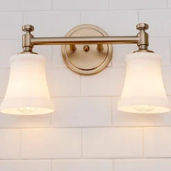 Mercer White Glass Vanity Light - 2 Light