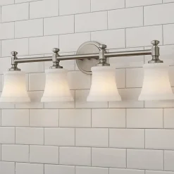 Mercer White Glass Vanity Light - 4 Light