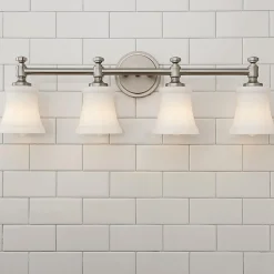 Mercer White Glass Vanity Light - 4 Light