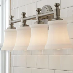 Mercer White Glass Vanity Light - 4 Light