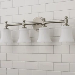 Mercer White Glass Vanity Light - 4 Light