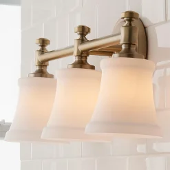 Mercer White Glass Vanity Light - 3 Light