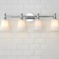 Mercer White Glass Vanity Light - 4 Light