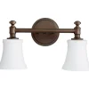 Mercer White Glass Vanity Light - 2 Light