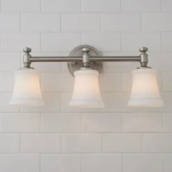 Mercer White Glass Vanity Light - 3 Light