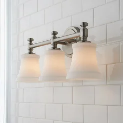 Mercer White Glass Vanity Light - 3 Light