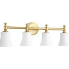 Mercer White Glass Vanity Light - 4 Light